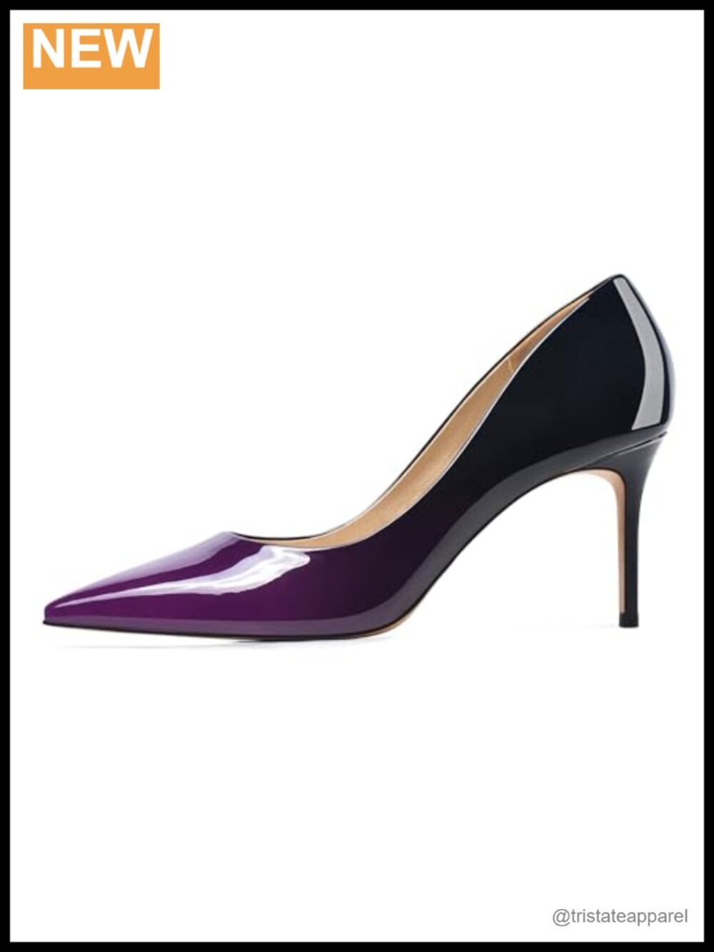 Gradient Patent Pointed Toe Stiletto High Heel Pumps for Wedding Party - Picture 4 of 6